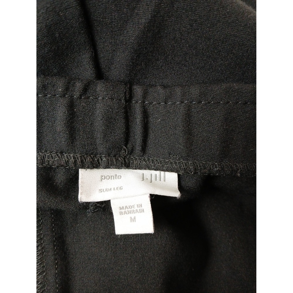 J Jill Black Pull On Ponte Knit Slim Leg Pants Women's Size Medium Viscose Bld - Picture 9 of 16